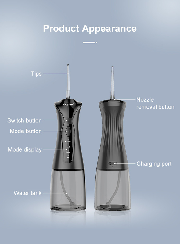 Type l'eau sans fil de remplissage Flosser de Nicefeel d'ABS de C 4 heures chargeant rapidement