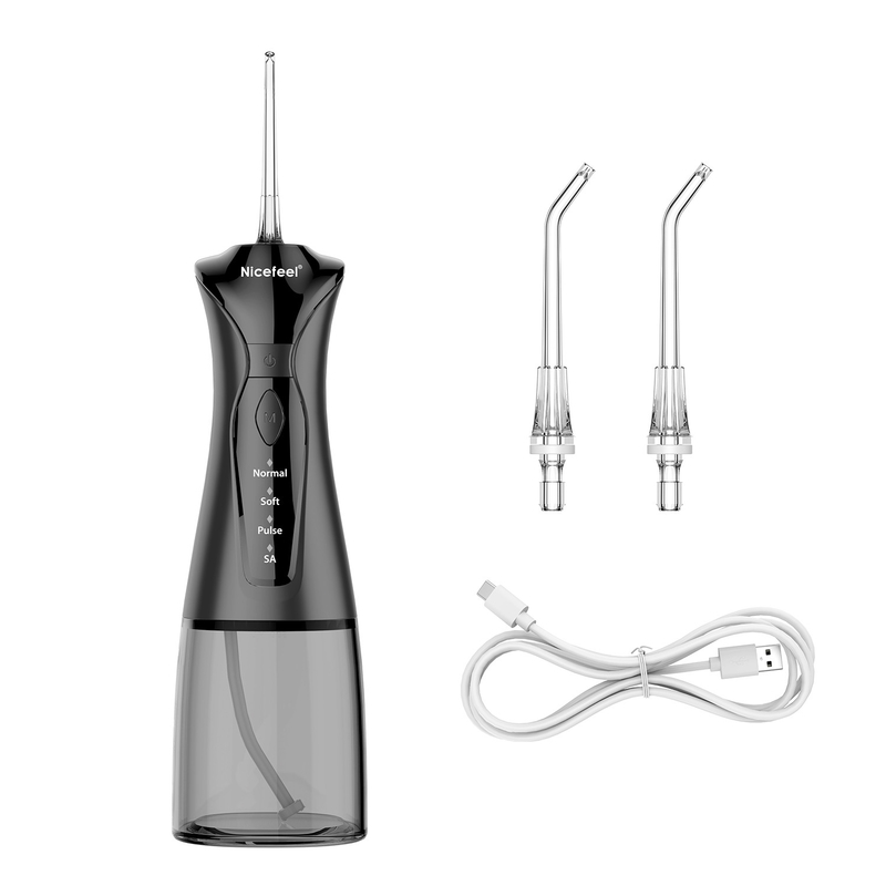 l'eau sans fil Flosser Irrigator oral à piles du noir 1400mAh