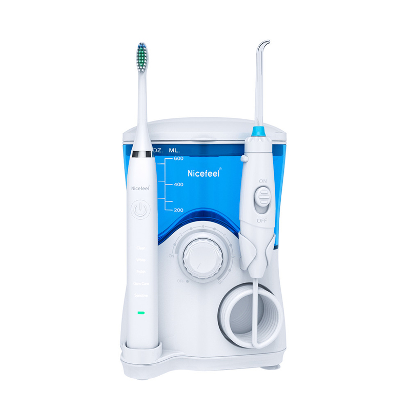 Nicefeel 600ml tout dans un brosse à dents et Flosser Sonic Electric For Family Share