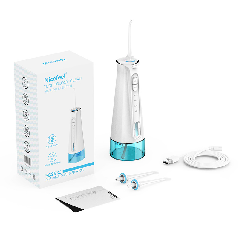 OEM sans fil oral imperméable Logo Big Water Tank Water Flosser de Flosser de l'eau d'IPX7 Irrigator Nicefeel sans fil